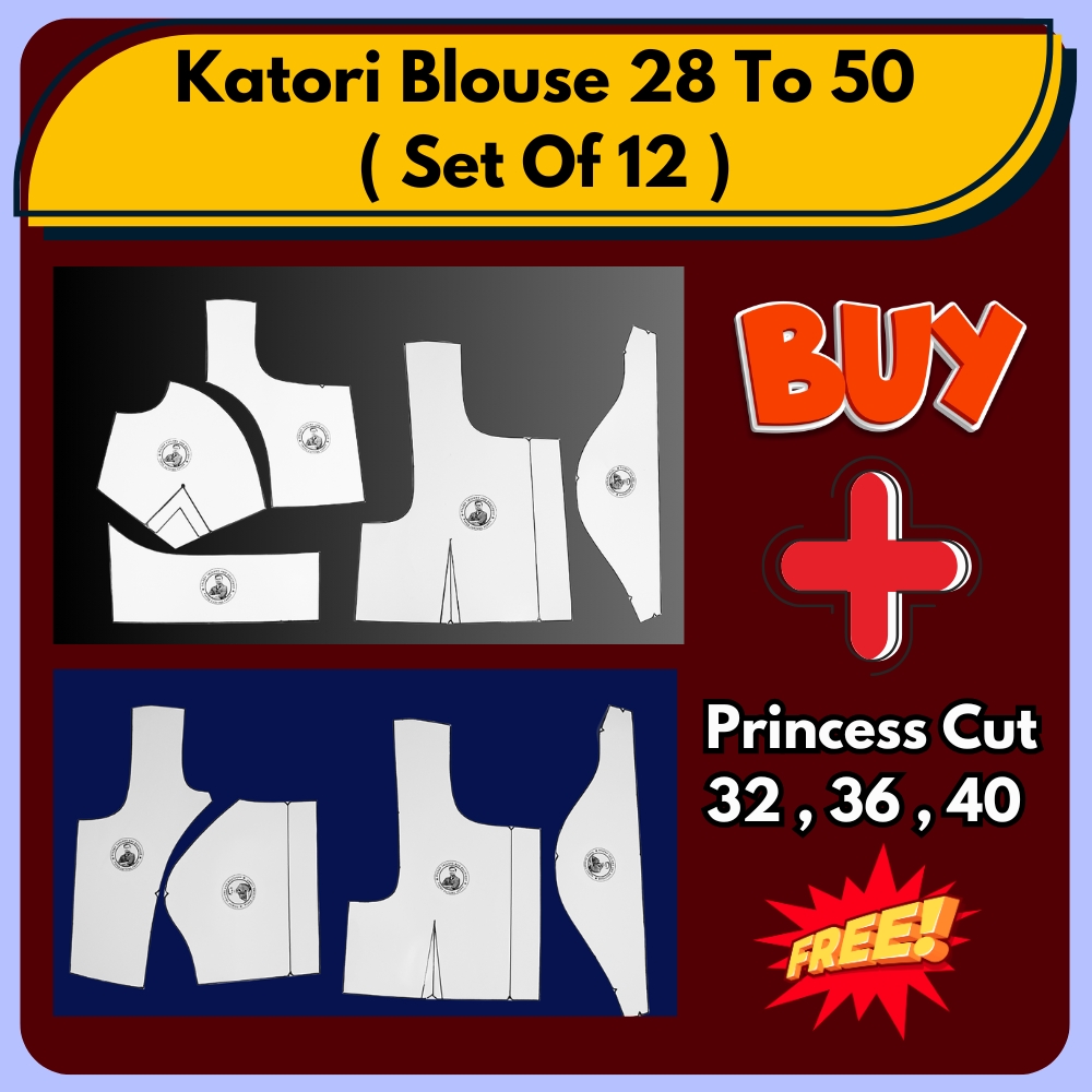 Single Katori Blouse Ready Paper Cutting Set With Book In Waterproof Leminated Art PapersBy Dileep Tailors |