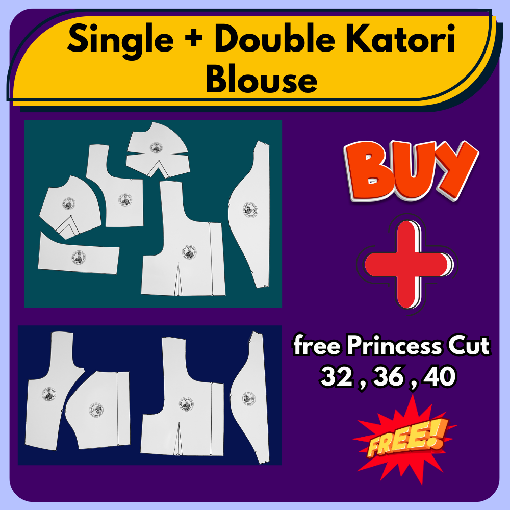 Single Double Katori Blouse Ready Paper Cutting Patterns With