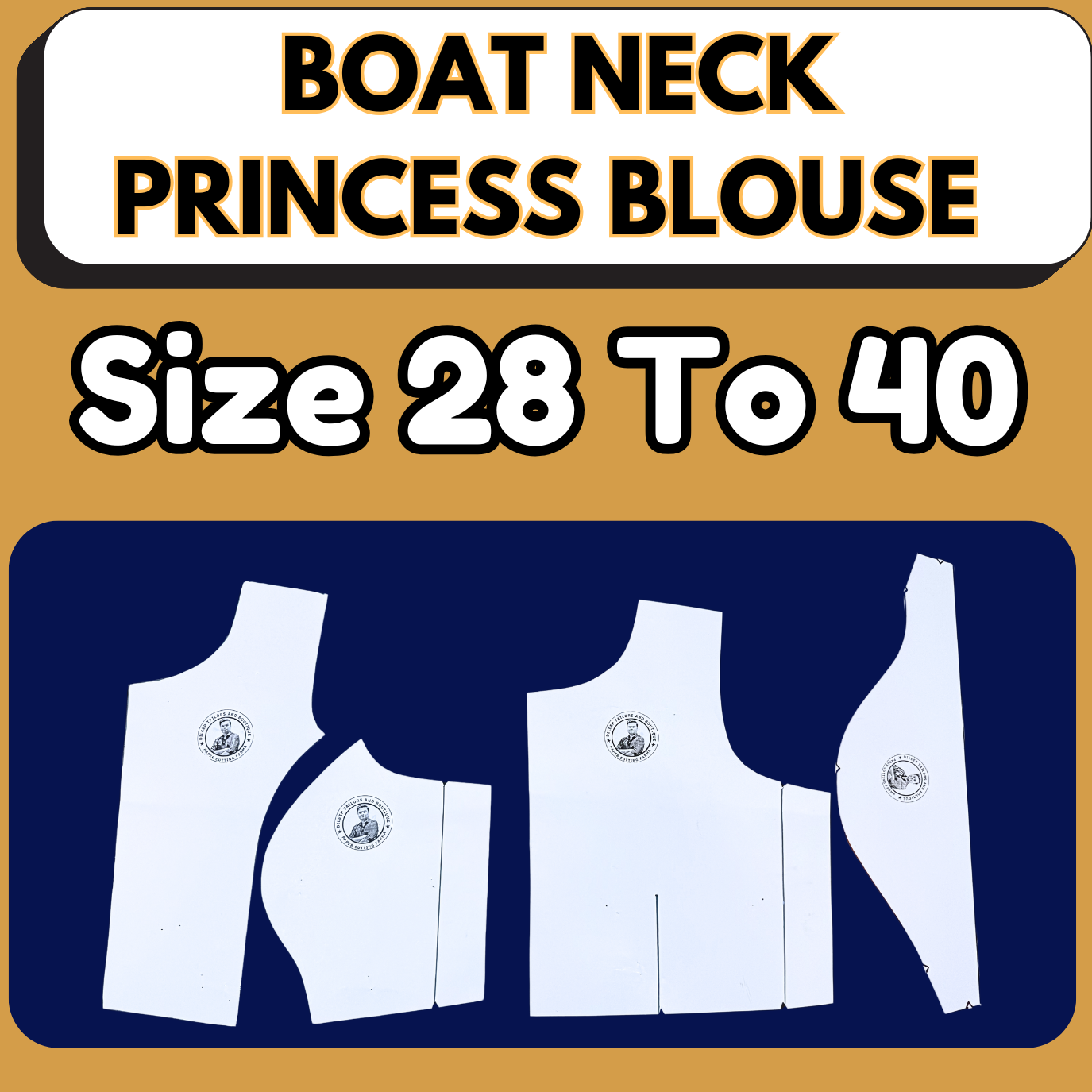 Boat Neck Princess Cut Ready Blouse Paper Cutting Farma With Book | Leminated Papers |