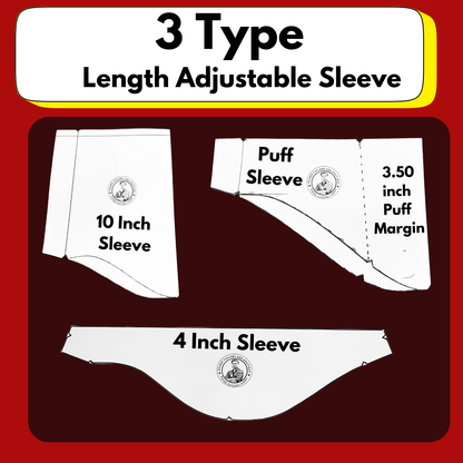 Single Size 4 In 1 Blouse Combo Paper Cutting Set With 3 Type Sleeve And Free Book |
