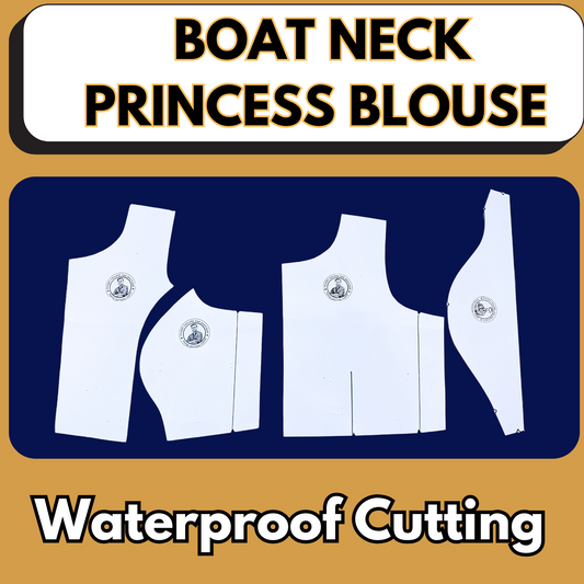 Boat Neck Princess Cut Ready Blouse Paper Cutting Farma With Book | Leminated Papers |