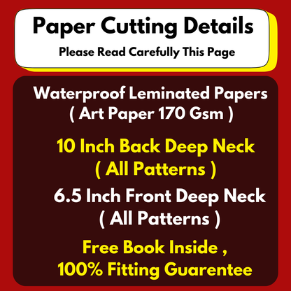 Single Size 4 In 1 Blouse Combo Paper Cutting Set With 3 Type Sleeve And Free Book |