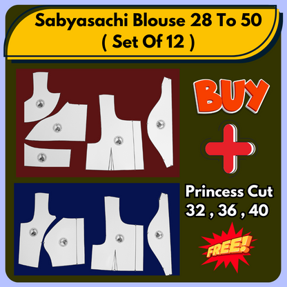 Sabyasachi Blouse Ready Paper Cutting Set With Book In Waterproof Leminated Art Paper By Dileep Tailors |