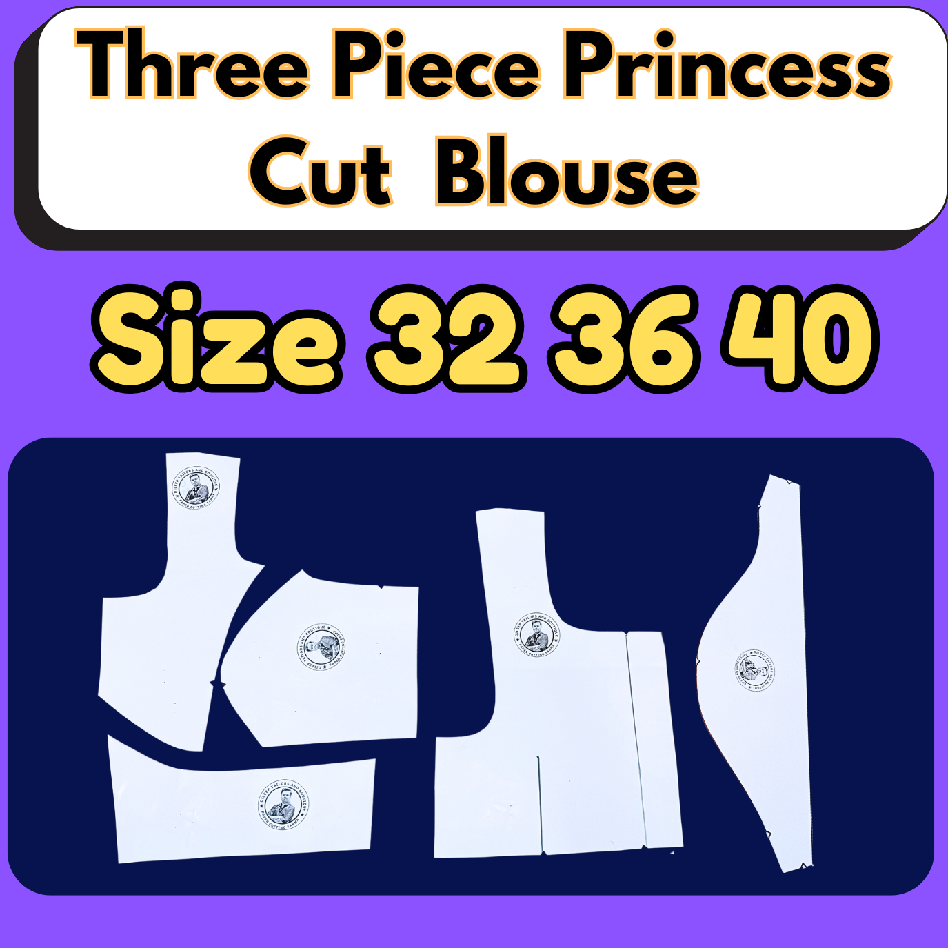 Three Piece Princess Cut Blouse Ready Paper Cutting In Leminated Art Paper With Book By Dileep Tailors |