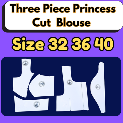 Three Piece Princess Cut Blouse Ready Paper Cutting In Leminated Art Paper With Book By Dileep Tailors |