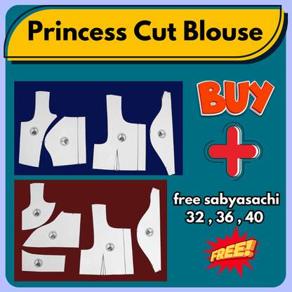 Princess Cut Blouse Ready Paper Cutting Set With Book In Waterproof Leminated Art Paper By Dileep Tailors |
