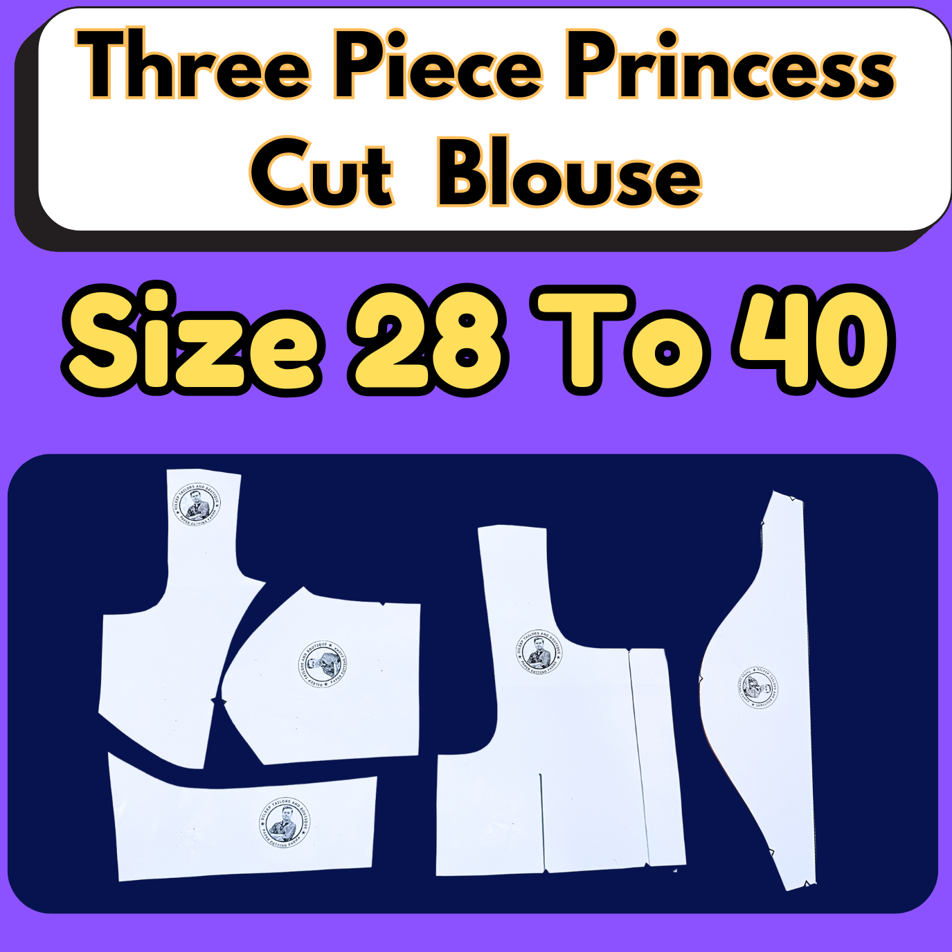 Three Piece Princess Cut Blouse Ready Paper Cutting In Leminated Art Paper With Book By Dileep Tailors |