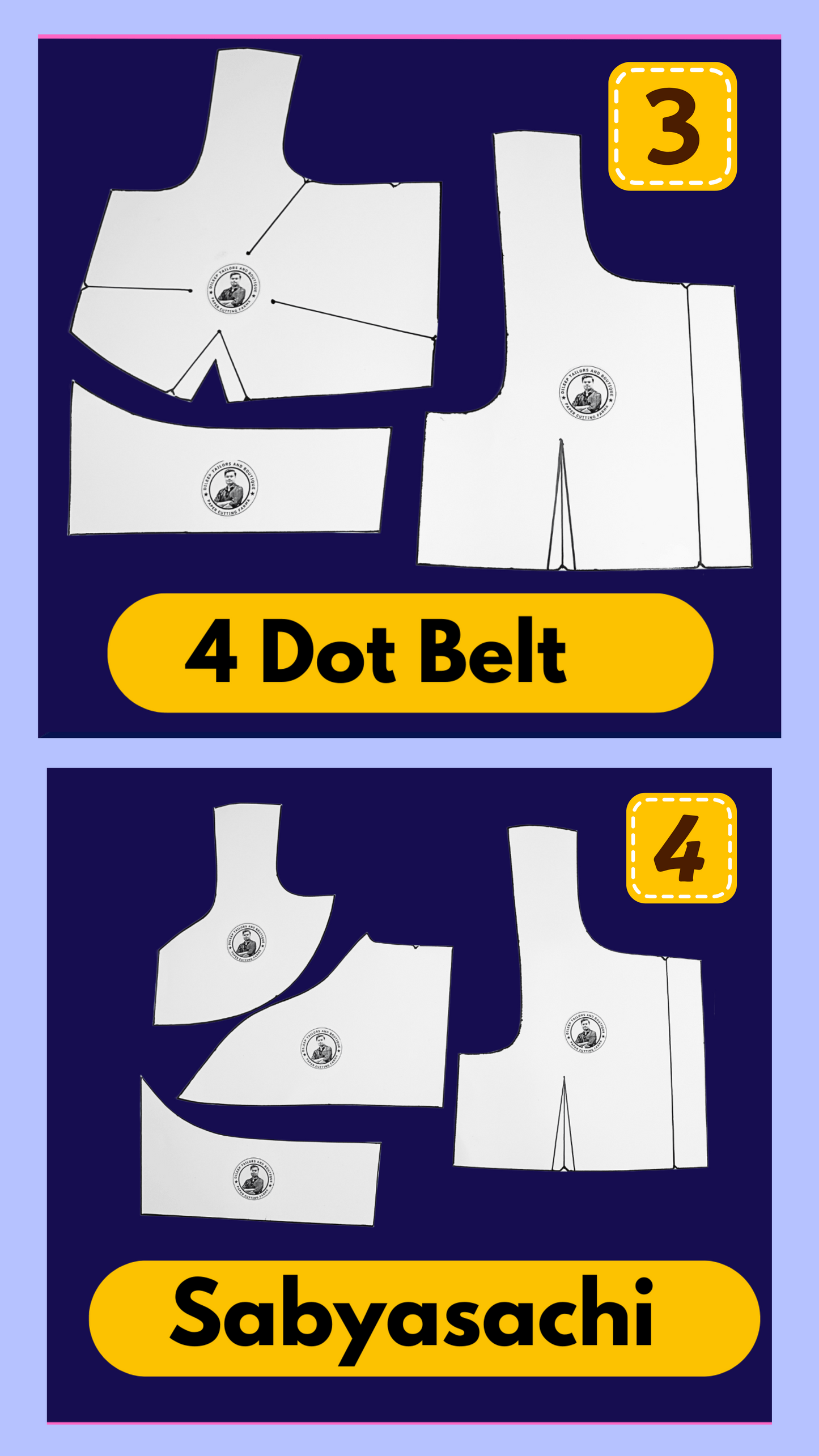 Single Size Blouse 8 Patterns With Book And Free Princess Cut 3 Patterns( 32 36 40 )| Waterproof Leminated Papers With 100% Fitting Guarentee |