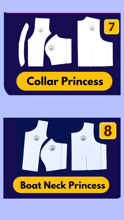 Single Size Blouse 8 Patterns With Book And Free Princess Cut 3 Patterns( 32 36 40 )| Waterproof Leminated Papers With 100% Fitting Guarentee |