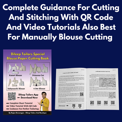 Princess Cut Blouse Ready Paper Cutting Set With Book In Waterproof Leminated Art Paper By Dileep Tailors |