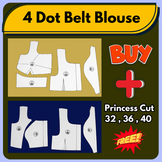 4 Dot Belt Blouse Ready Paper Cutting Set With Book In Waterproof Leminated Art Papers By Dileep Tailors |